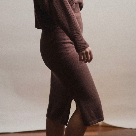 Raised by Water 100% Cotton Knit Midi Skirt - Picture 5 of 9